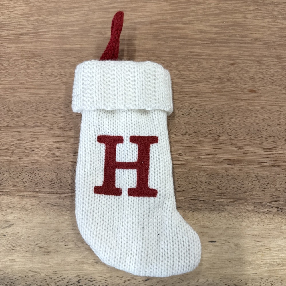 Wondershop Knit Monogram Christmas Stocking - White